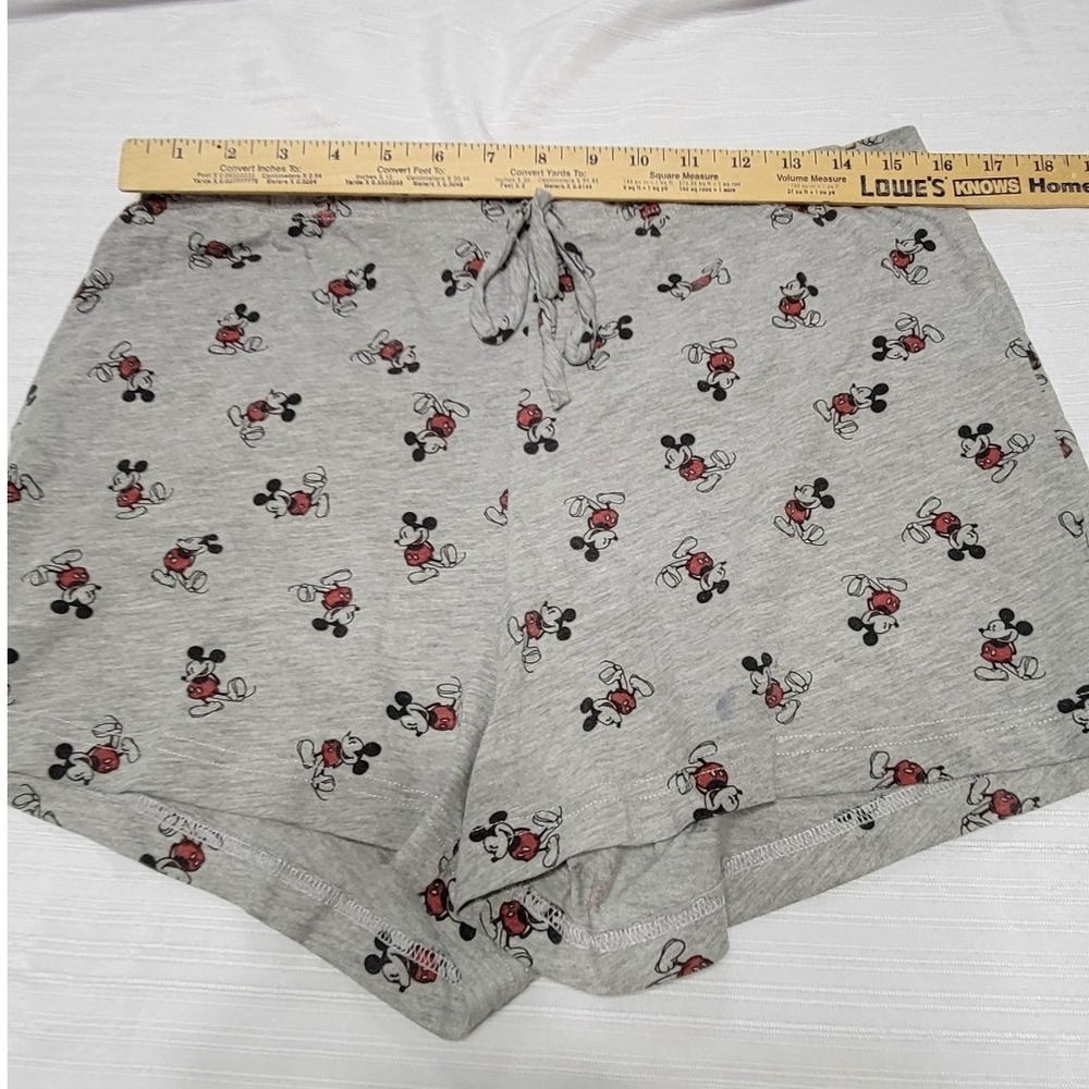 Pajama Shorts Comfy Mickey Mouse Gray comfy Sleepwear Women Large - Picture 6 of 7